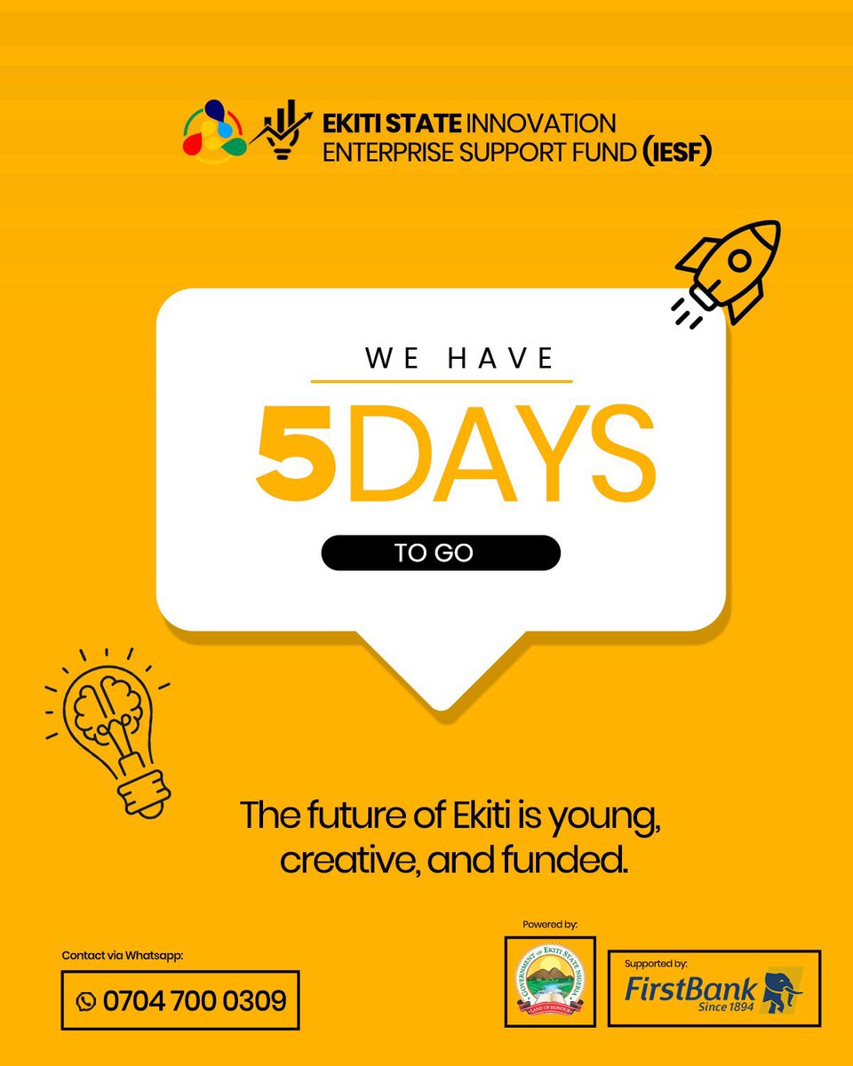 iMotivateAfrica's tweet photo. Are you building something iconic? Something that actually solves real-life problems?
The #IESF is calling on bold thinkers and doers like YOU. This is your moment.
Apply now: https://t.co/XweQu7GcEp
Cc @seunfakze https://t.co/OEGHYzMCvu