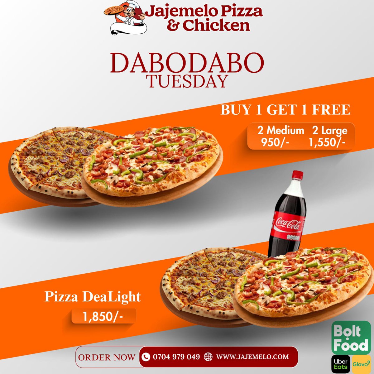 jajemelo's tweet photo. 🍕 2 Medium Pizzas – Ksh 950
🍕 2 Large Pizzas – Ksh 1550
🍕 2 Large Pizzas + 1.25L Soda – Ksh 1850

Swali ni moja tu… ni deal gani unachagua leo? 👀

Call/WhatsApp: 𝟬𝟳𝟬𝟰 𝟵𝟳𝟵 𝟬𝟰𝟵 or Order via https://t.co/M0gMoavxDB
 
Tag squad yako mapema before wasee wengine wakuje. https://t.co/ouxtSS0fEi