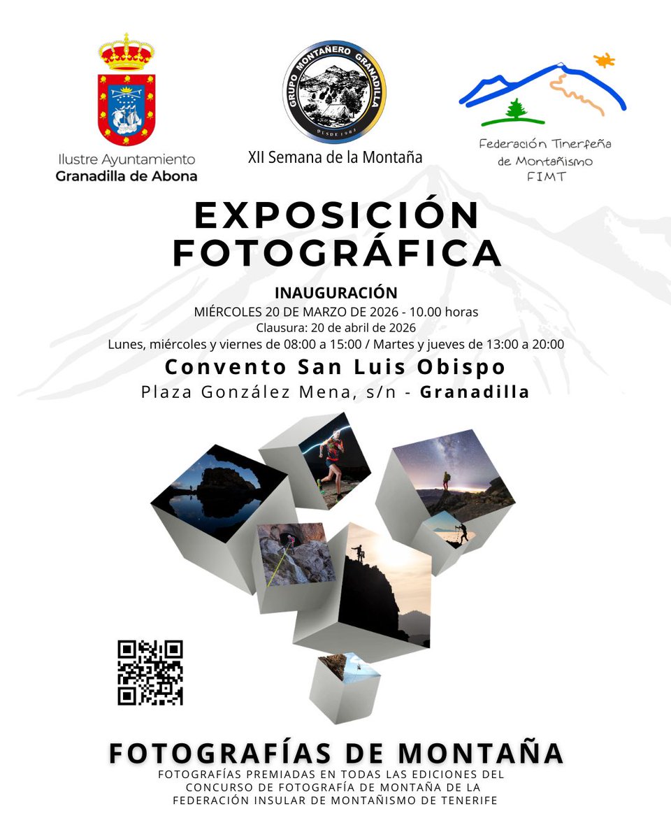 FEDTFM's tweet photo. Exposición de Fotografías de Montaña en Granadilla de Abona

https://t.co/JQ9rccIG7n

#exposición #fotografia #montaña #fimt #granadilladeabona #tenerife #canarias https://t.co/uX6EaIvgIZ
