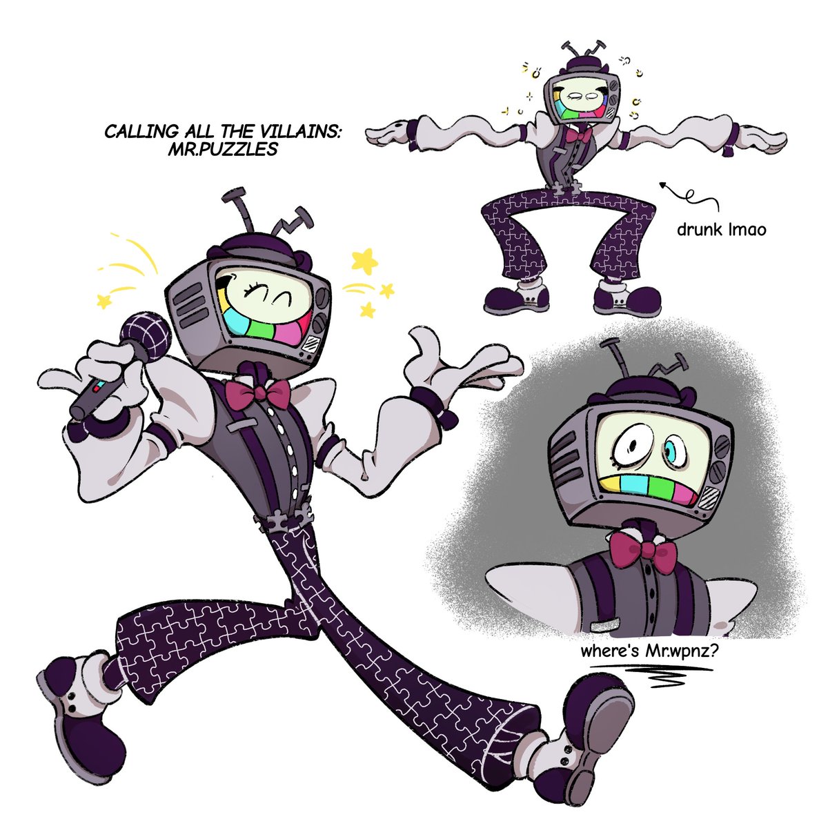 Alvibes00's tweet image. He got 10 times more sillier now, anyways, really excited for #ZAMination original series of mr.puzzles aka calling all villains! Really hope we get to see the other smg4 characters even tho if its just a cameo or an Easter egg
#Mrpuzzlevisionn 
#CallingAllVillains