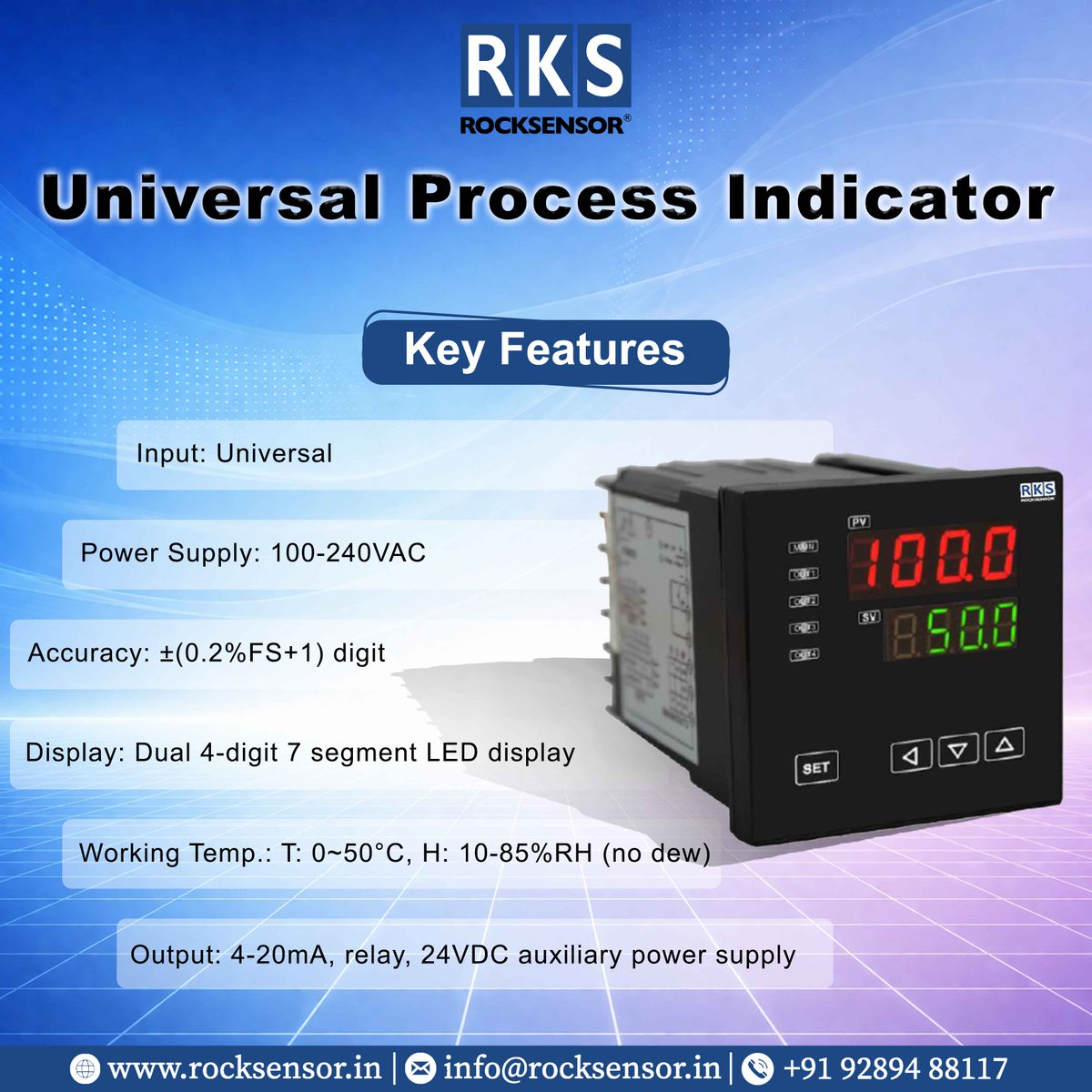 rocksensor_ind's tweet photo. 🚀 Universal Process Indicator by Rocksensor
Accurate, reliable &amp; industrial-ready.
✅ Universal Input
✅ Dual LED Display
✅ 4–20mA + Relay Output

📩 DM for datasheet/quote.
#Rocksensor #Instrumentation #Automation #ProcessControl #IndustrialAutomation https://t.co/dXEtUQCuhy