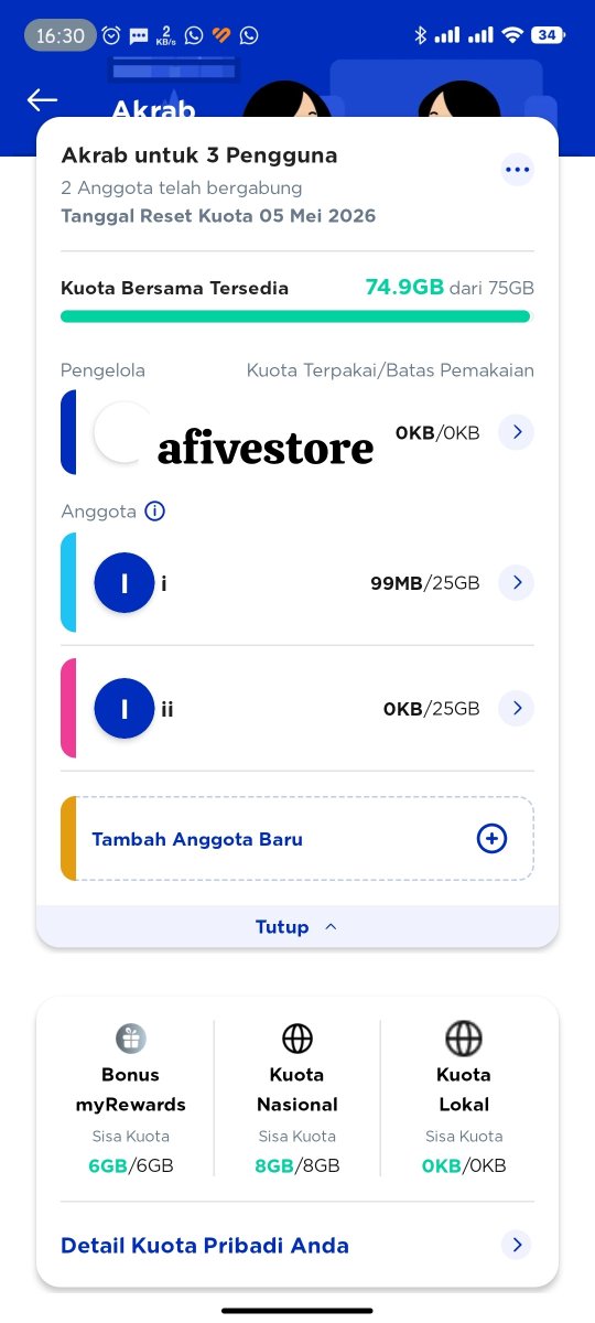 AFIVESTORE2|KUOTA PAKET AKRAB |CV PULSA XL AXIS tweet media