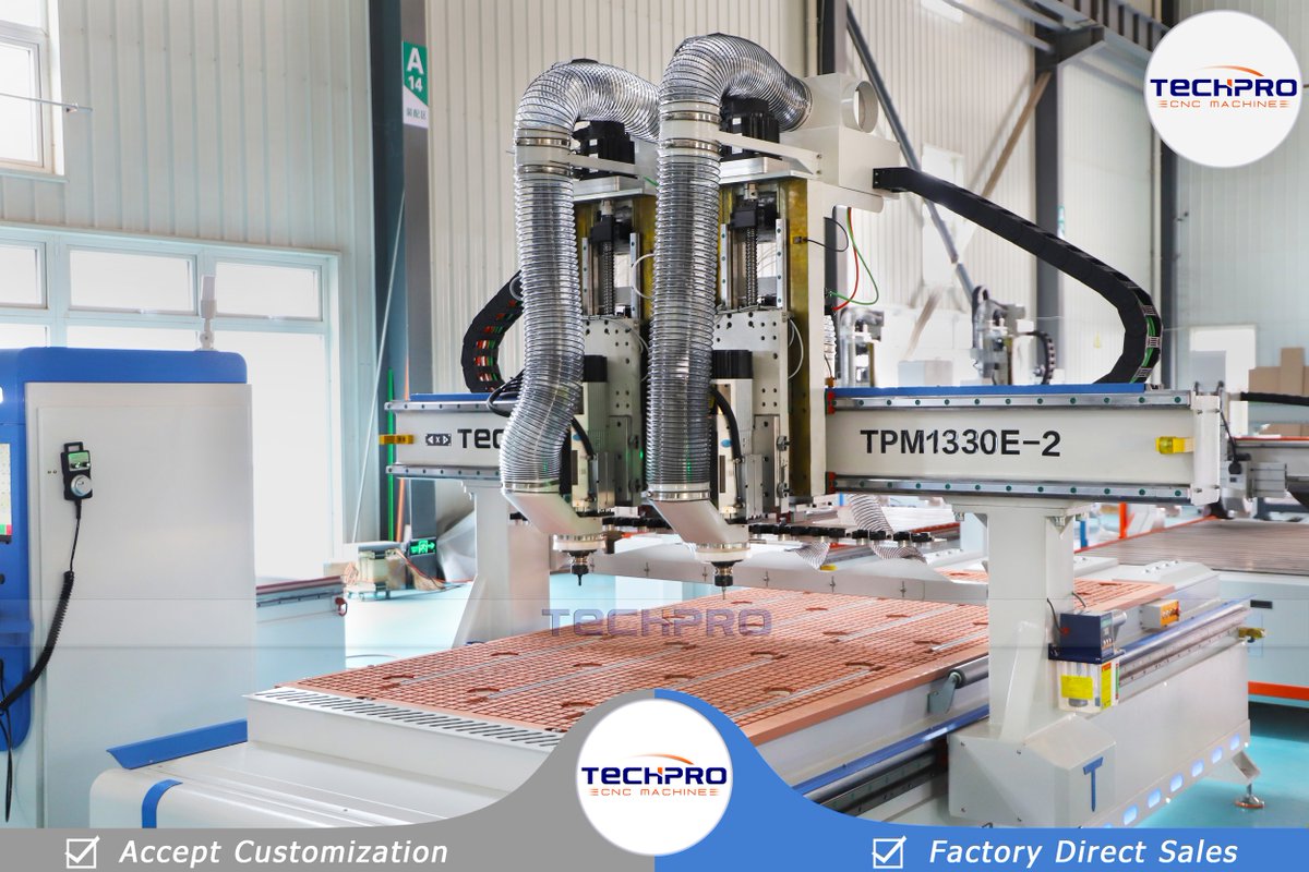 Christytechpro's tweet photo. High Efficiency Double Head ATC Cnc Router Nesting Machine From TechPro 

Email: export05@techprocnc.com
Whatsapp/Wechat: +8615964016376
Web: https://t.co/8sdlrkxlqq

#cncmachine #cncroutermachine #nestingcncmachine #toolschanger #woodworking #cabinetmaking #furniturepanel https://t.co/SVODgN2xlK