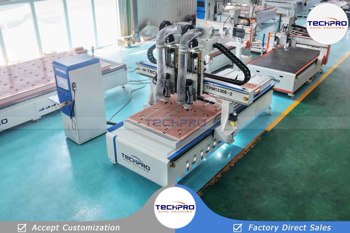 Christytechpro's tweet photo. High Efficiency Double Head ATC Cnc Router Nesting Machine From TechPro 

Email: export05@techprocnc.com
Whatsapp/Wechat: +8615964016376
Web: https://t.co/8sdlrkxlqq

#cncmachine #cncroutermachine #nestingcncmachine #toolschanger #woodworking #cabinetmaking #furniturepanel https://t.co/SVODgN2xlK
