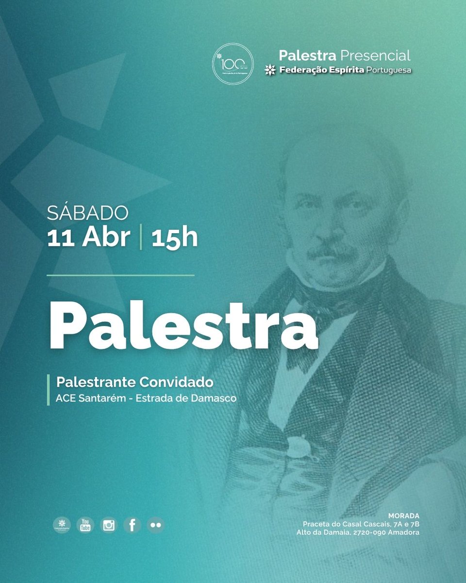 CSocialFEP's tweet image. 📌 Dia 11 de Abril, sábado, temos connosco um colaborador da Associação Cultural Espírita de Santarém – Estrada de Damasco , com a apresentação de um tema livre.
Esperamos por si na sede da #FEP
🚩 Praceta do Casal Cascais 7A e 7 B Alto da Damaia 2720-090 Amadora
#sabadosnaFEP