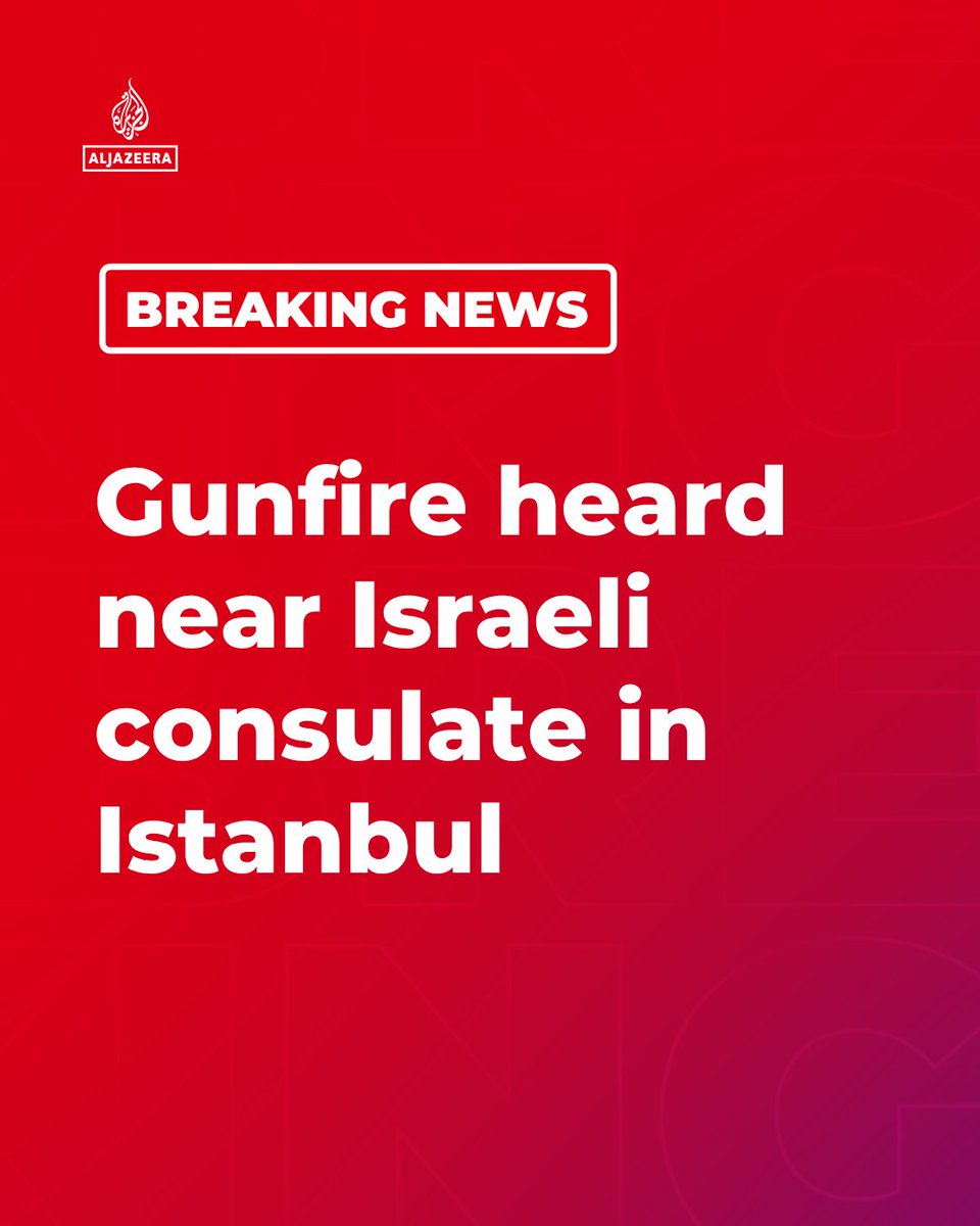 AJENews's tweet image. BREAKING: Gunfire was heard near the Israeli consulate in Istanbul, a Reuters witness said.
