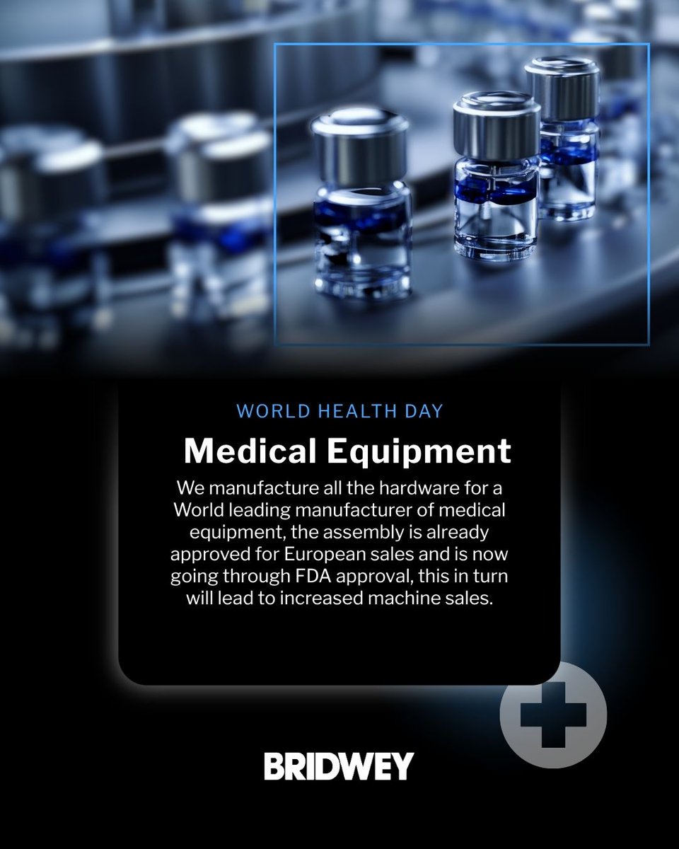 Bridwey's tweet image. #WorldHealthDay is a reminder of the importance of high-quality healthcare. 🏥

We’re proud to do our part, supporting a world-leading #medicalequipment manufacturer through our #precisionengineering services.

A small but vital role in ensuring quality care and reliability.