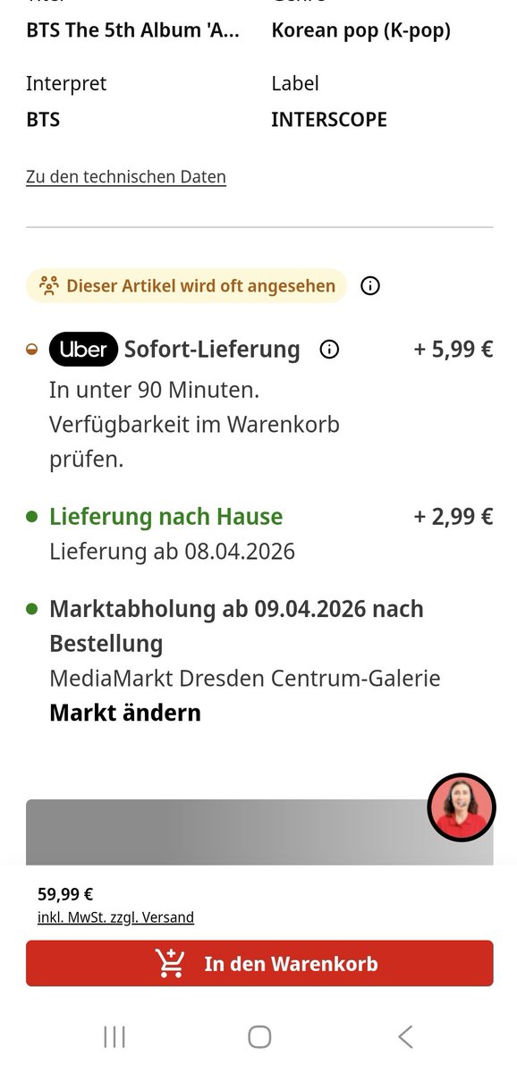 wanderingFranzi's tweet photo. MediaMarkt hat die Deluxe Vinyl clear version wieder im Angebot.
Wenn ihr noch könnt, jetzt zuschlagen für die Sales in der dritten Woche 🔥🔥🔥
Und weiter sagen 🔥🔥🔥
#BTS_ARİRANG
#BTSCommunityGermany https://t.co/G6M85DhBqd