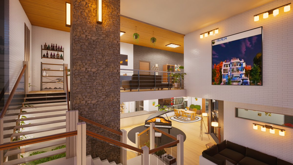 Mone54T's tweet image. Almost complete...😅#wip #modern #home #gamedevelopment #INZOI Just Think, 🤔if Sims 5 looked like this...🙏