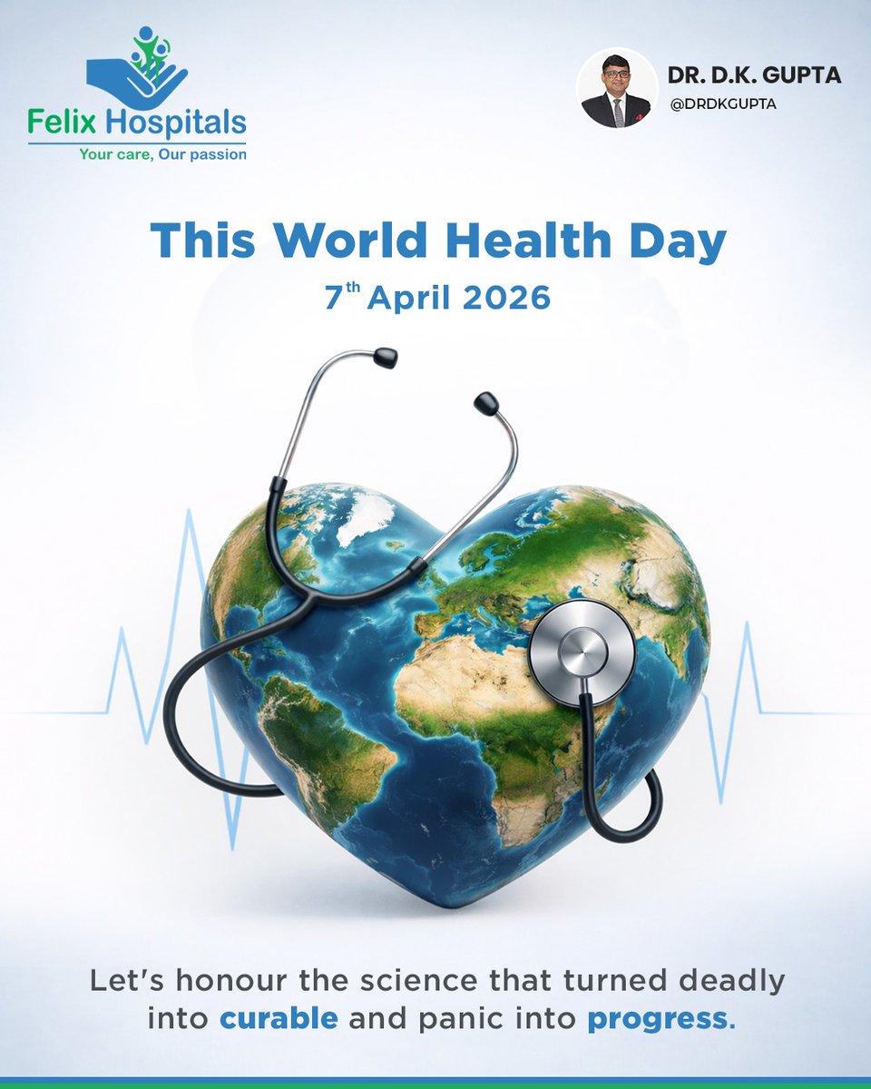 drdkgupta's tweet image. This World Health Day, let’s remind ourselves that good health isn’t a luxury—it’s a priority. Take a step today for a stronger, healthier tomorrow.

#WorldHealthDay #HealthFirst #HealthyLiving #WellnessJourney #PreventiveCare #StayHealthy #HealthAwareness #HealthyLifestyle