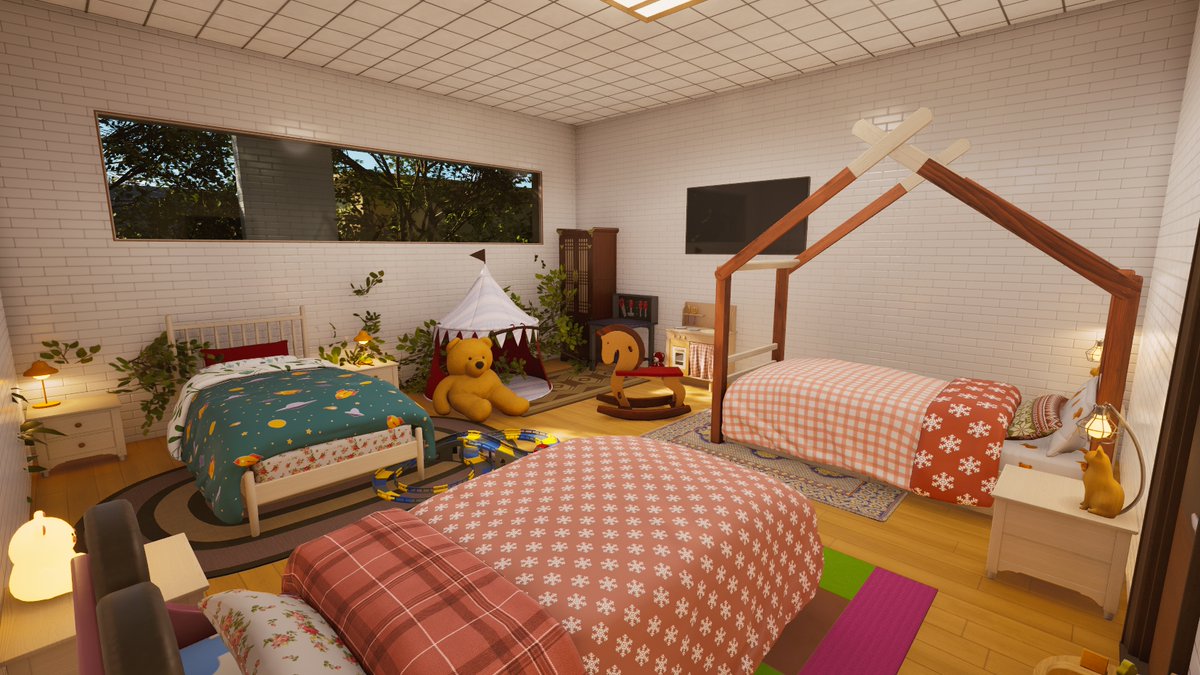 Mone54T's tweet image. Almost complete...😅#wip #modern #home #gamedevelopment #INZOI Just Think, 🤔if Sims 5 looked like this...🙏