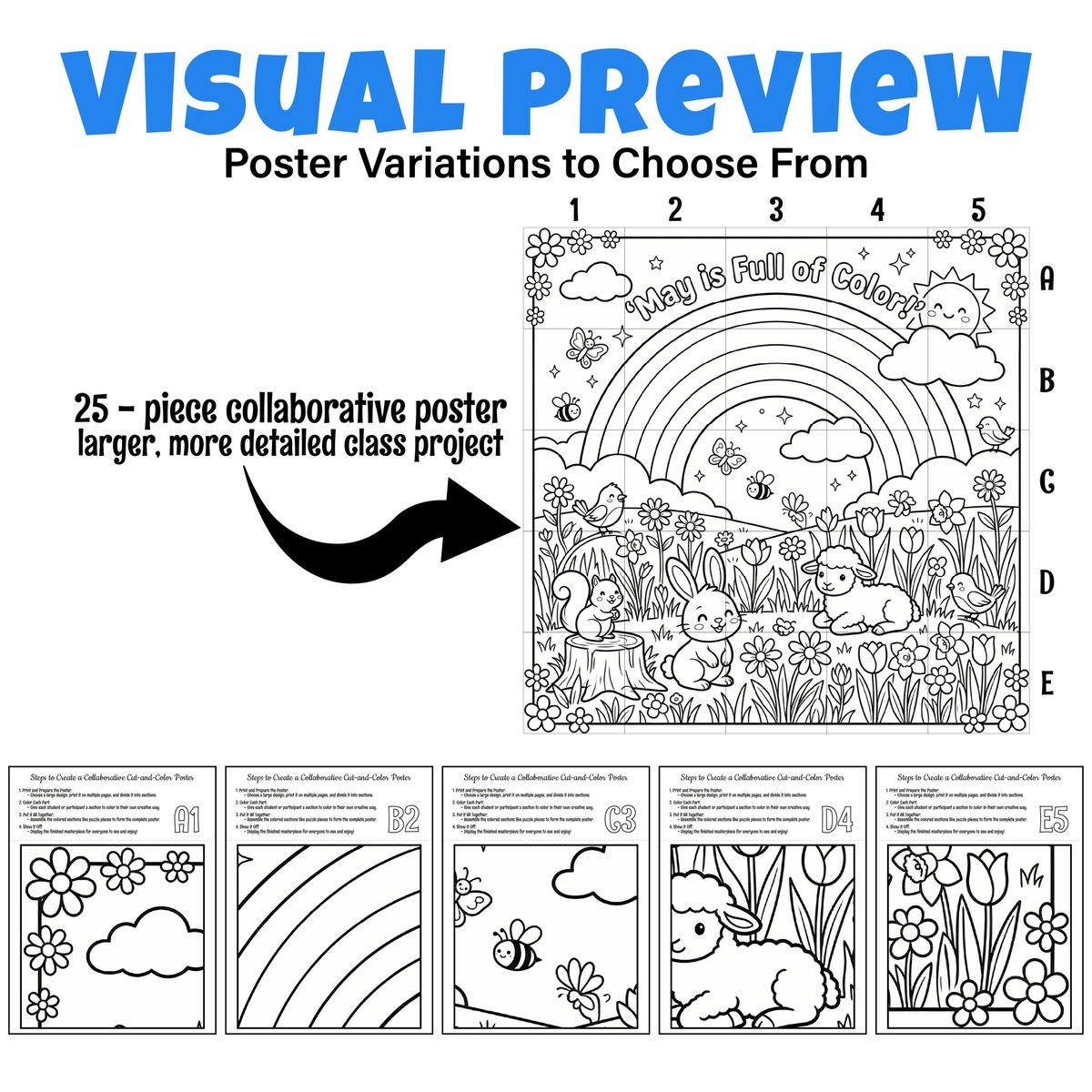 AvenuesLearning's tweet image. Add some COLOR to your classroom 🌈🌸
Fun May collaborative coloring poster for teamwork &amp;amp; creativity 🎨
Students build one BIG display together!
“May is Full of Color!”
#TeachersPayTeachers #SpringActivities #ClassroomDecor #ColoringPoster

teacherspayteachers.com/Product/May-Ra…