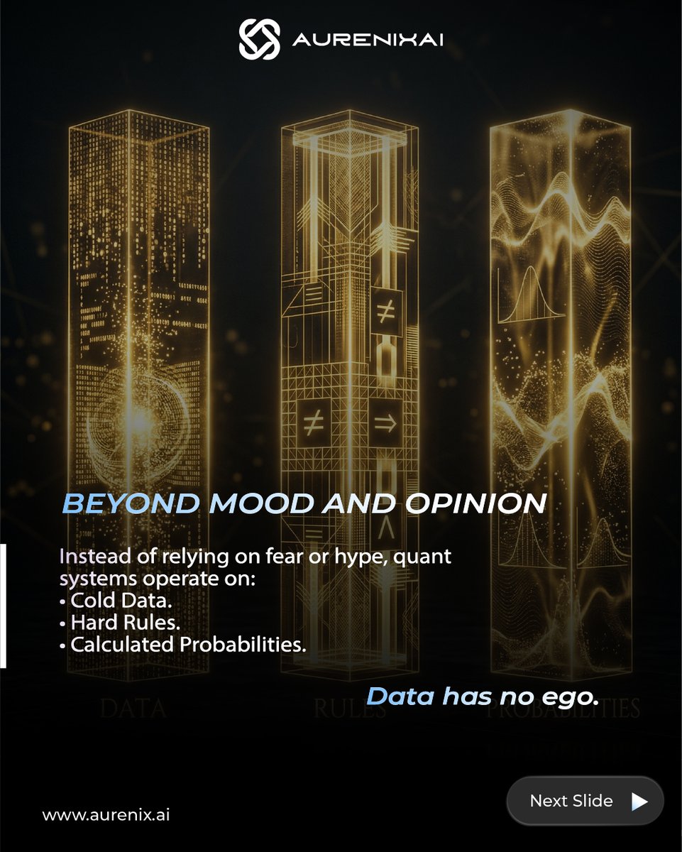 AurenixAI's tweet image. Markets are uncertain. Human emotions are unstable.
Systems bring structure where intuition often fails.
This is how professional trading frameworks are designed.

#QuantitativeTrading #Investment #DecisionQuality #AurenixAI
