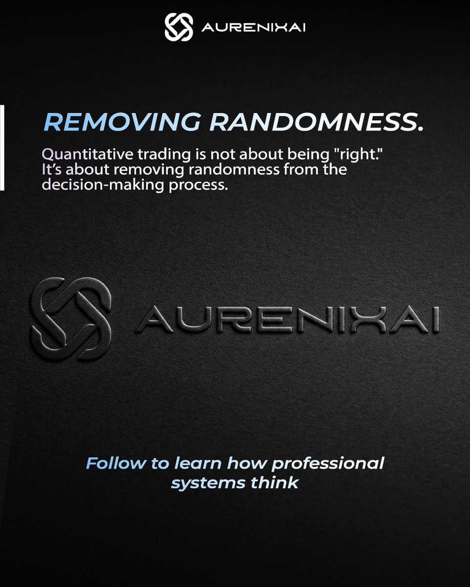 AurenixAI's tweet image. Markets are uncertain. Human emotions are unstable.
Systems bring structure where intuition often fails.
This is how professional trading frameworks are designed.

#QuantitativeTrading #Investment #DecisionQuality #AurenixAI