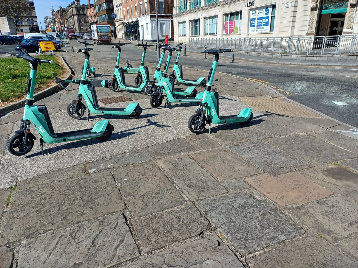 Liverpool1207's tweet image. #Bolt scooters... right next to the tactile paving