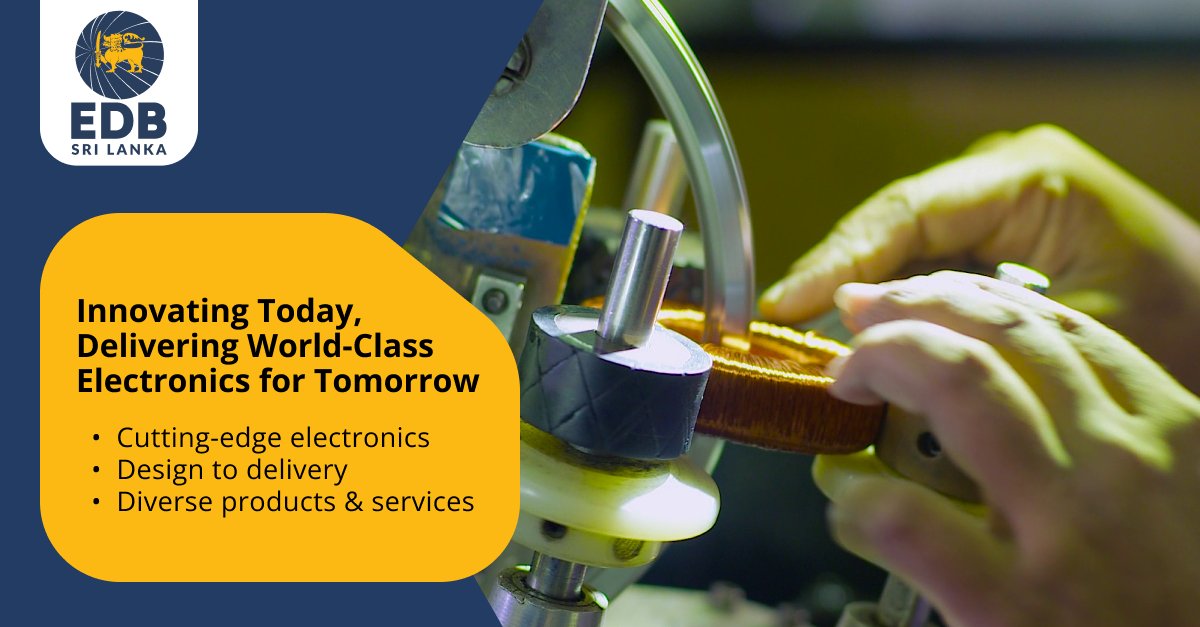 EDB_SriLanka's tweet image. Engineering the Future, Today table bit.ly/4dSIyKg⚡
Sri Lanka delivers world-class electronics and electrical solutions, trusted globally for innovation, quality, and reliability🌍
#ElectronicsIndustry #ElectricalEngineering #SriLankaExports #TechInnovation