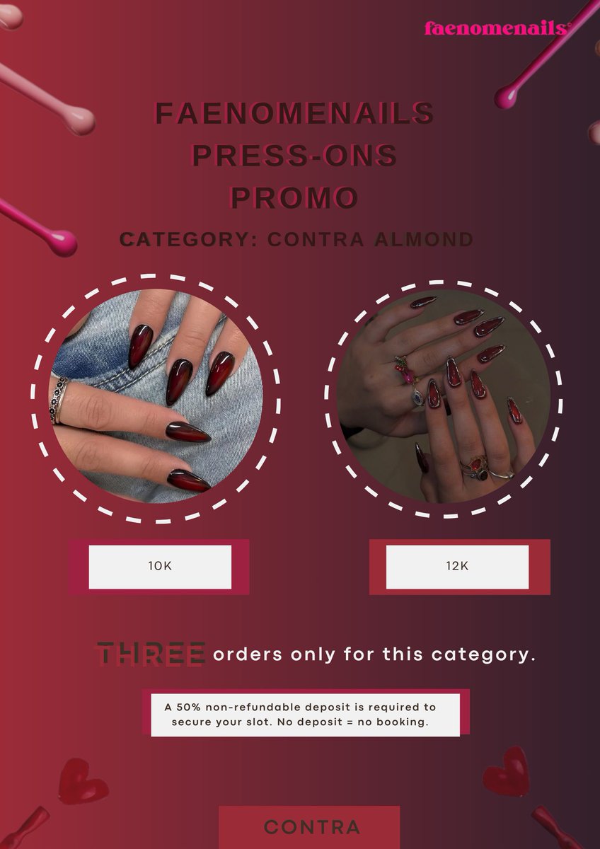 faenomenails's tweet photo. DAY 2 PROMO RUN💞

Send a dm to place your order or click on the link below and click on “ORDER HERE”⭐️

https://t.co/lEtmLIUYpz https://t.co/J18HM8gMkS