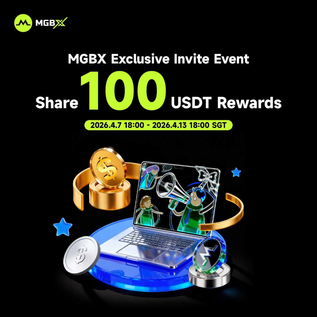MGBX_Global's tweet image. 🫶 MGBX Exclusive Invite Event | Share 100 USDT Rewards!

Invite friends, complete tasks, and split a 100 USDT prize pool.

🗓 Event Period: 07 Apr – 13 Apr (SGT)

🔥 Join &amp;amp; participate: t.me/mgbxancement_e…

#MGBX #Crypto #Giveaway