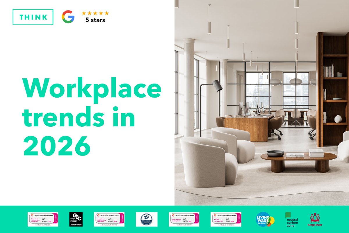 ThinkFMCleaning's tweet image. The "fixed desk" era is fading, but the office isn’t going anywhere.

London workspaces are evolving. If you’re asking the team to commute, the environment has to be worth it.

Read our blog: ow.ly/UA1050YEQ6K

#workplacetrends #officecleaning