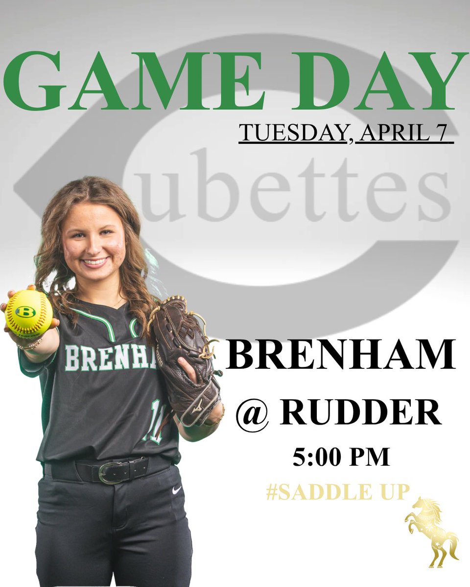 BrenhamSB's tweet photo. 𝙂𝘼𝙈𝙀 𝘿𝘼𝙔 
🆚 Rudder
🗓️ Tuesday, April 7th
⌚️5:00pm
📍James Earl Rudder High School
🎟️ https://t.co/RPsmNJvjHh

#saddleup https://t.co/4a5oFO9jUd