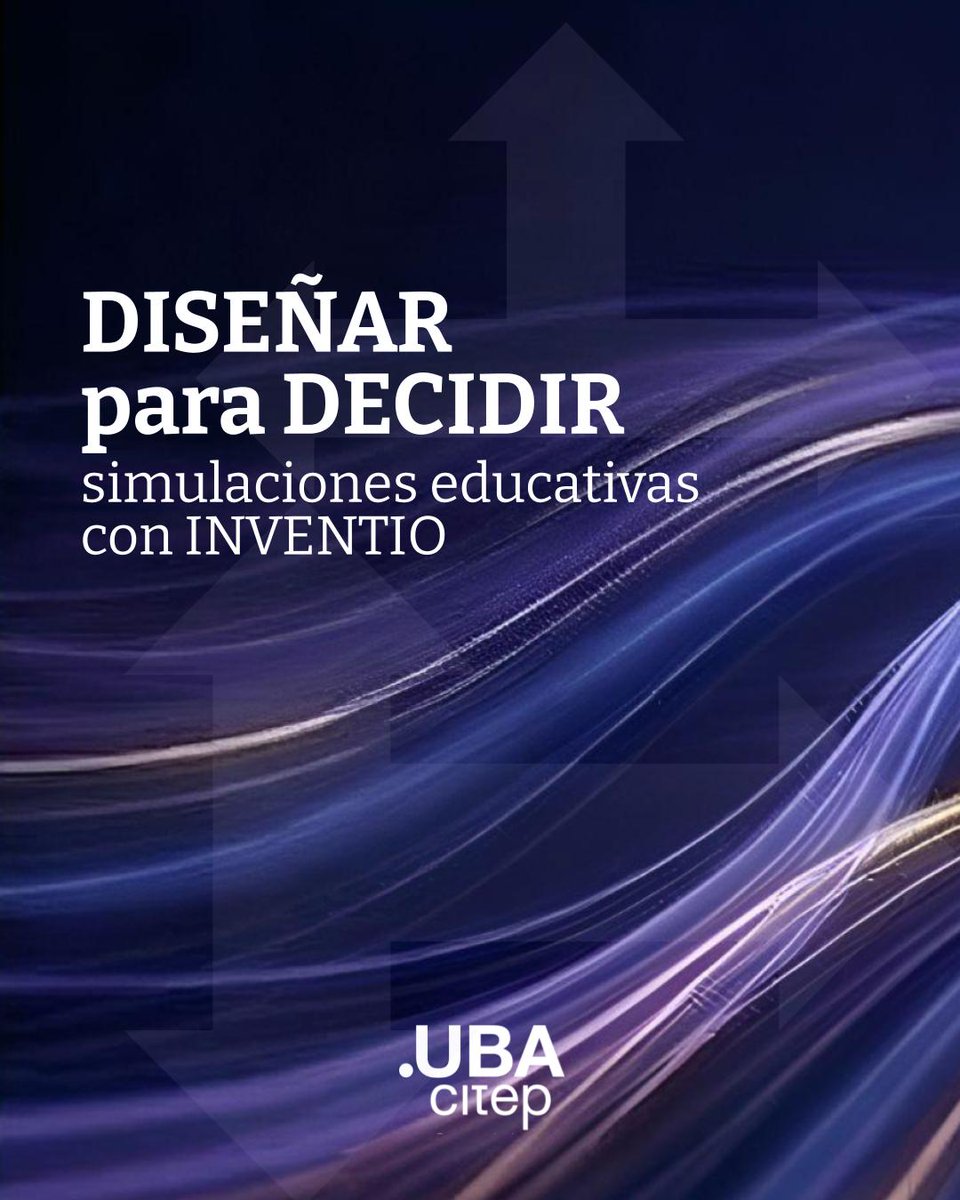 CitepUBA's tweet photo. En los contextos profesionales actuales atravesados por la sobreabundancia de información ¿cómo diseñar simulaciones educativas potentes y desafiantes?
👉DISEÑAR PARA DECIDIR
Simulaciones educativas con Inventio
Inicia 22/04 
+info https://t.co/II7N4MiOIP
@academicauba @UBAonline https://t.co/Y9I0blvBW4