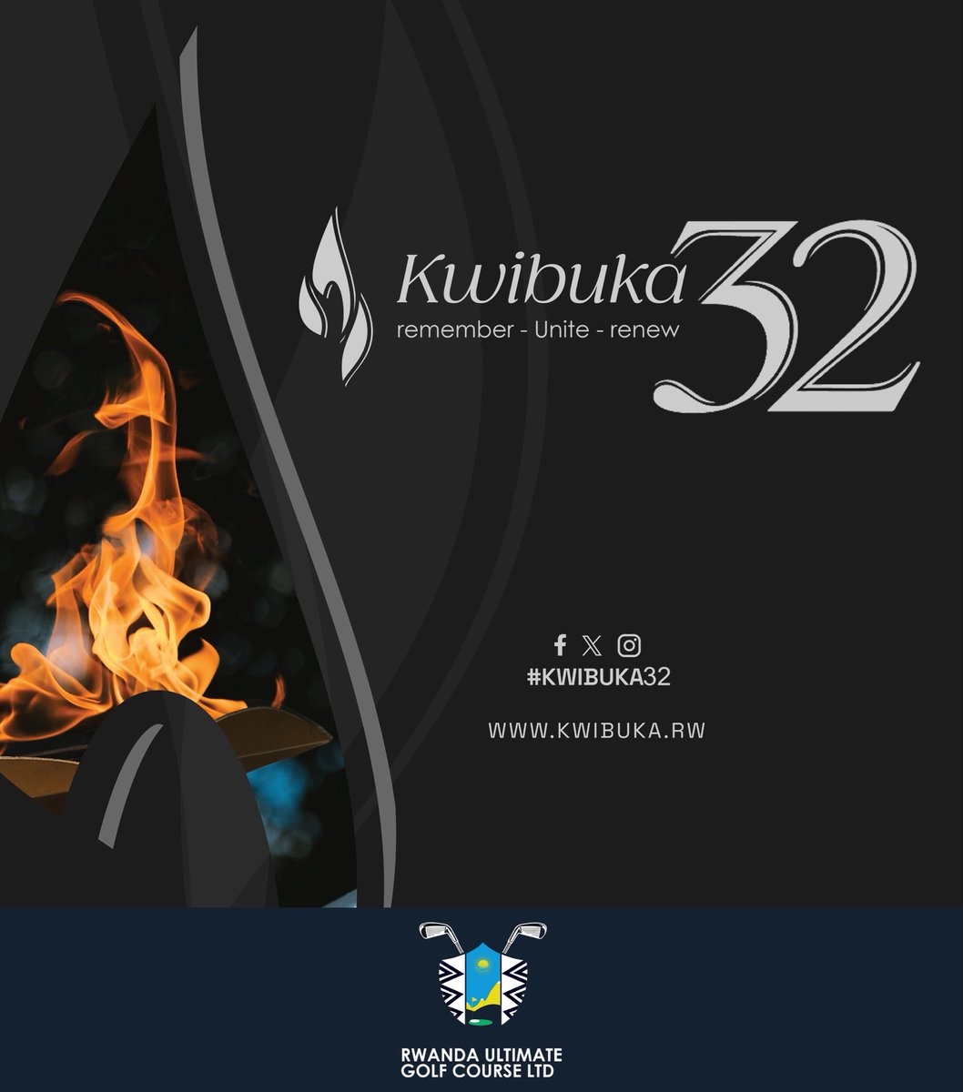 golf_kigali's tweet photo. RUGC joins all Rwandans in the 32nd Commemoration of the 1992 Genocide Against the Tutsi.

Remember - Unite - Renew

#Kwibuka32 
Kwibuka twiyubaka. https://t.co/aRCuUfp5Ku