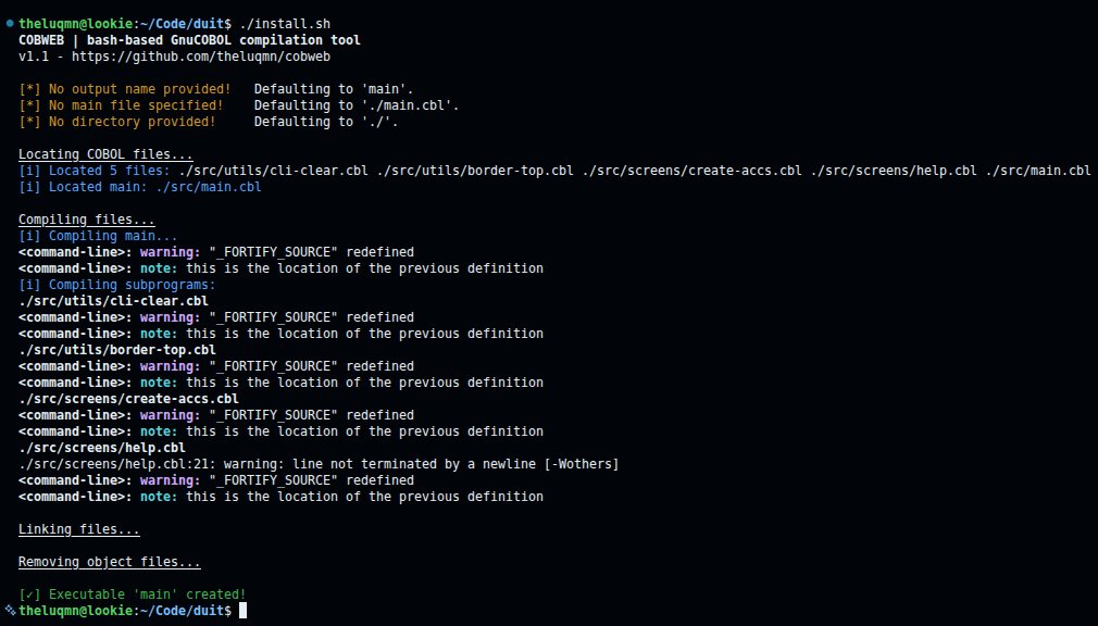 theluqmn's tweet photo. Currently working on a project to manage my cashflow and savings on the terminal - written in #cobol. Compilation and linkage assisted with my tool, Cobweb. Available for #linux.

https://t.co/DjxAgynr71 #buildinpublic #code #coding #tech https://t.co/Jdll9m6OpT