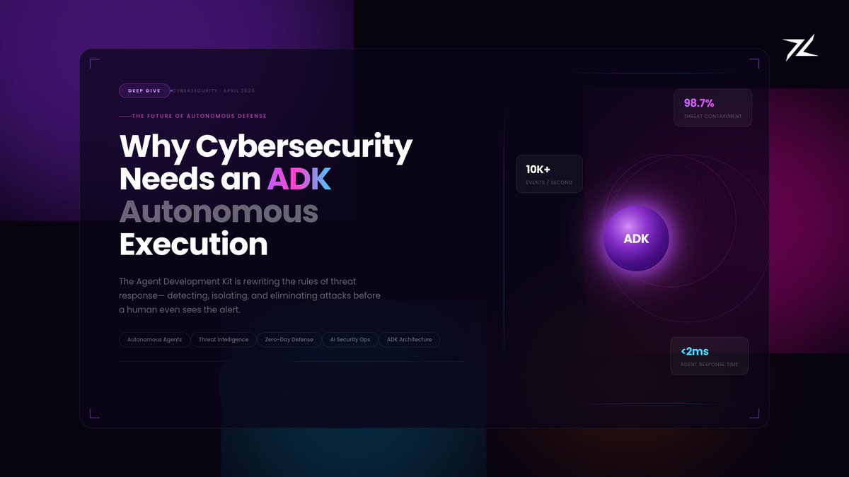 Imagine a pilot flying with hundreds of warning lights but no co-pilot. 

That’s cybersecurity today. ADK is the co-pilot processing signals, deciding, and acting in real time.
The future isn’t more alerts. It’s systems that know how to fly.

Read more: zeron.one/agent-developm…