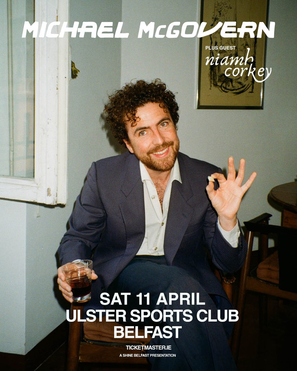 BelfastGigs's tweet photo. SUPPORT ANNOUNCED 💥 Niamh Corkey will be joining Michael McGovern for his show at Ulster Sports Club this Saturday, April 11th! 🎙️

Only a handful of tickets remaining, grab yours now via Ticketmaster 🎫 https://t.co/OAO693FFKI