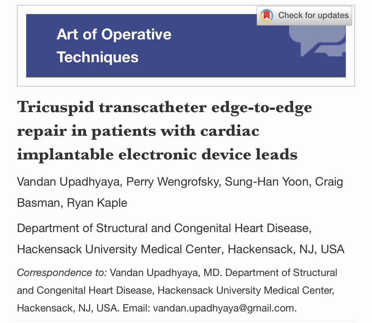 Vandan D. Upadhyaya, MD, MBA tweet media