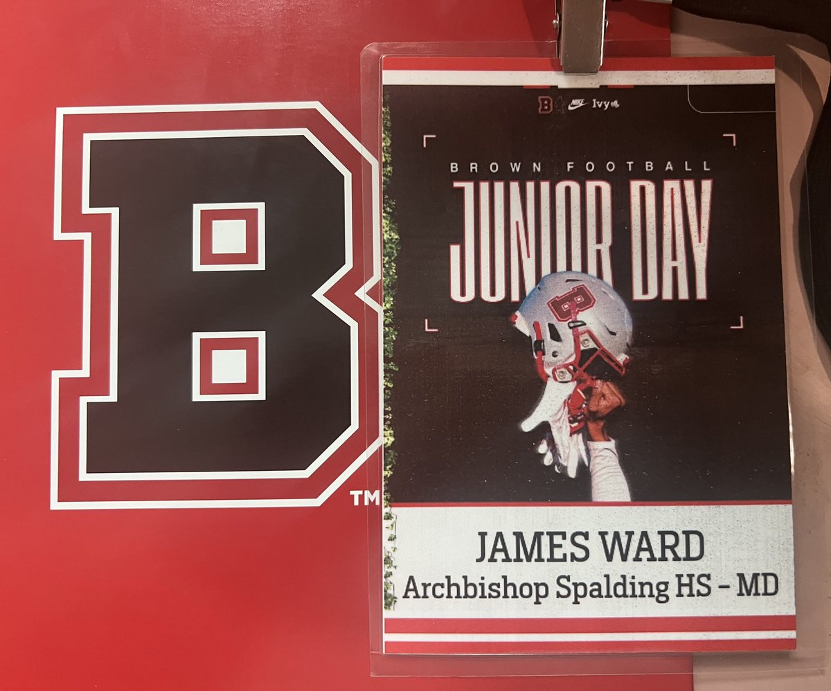 JamesWard_2027's tweet photo. had a great time at @BrownU_Football junior day. thank you coach @CoachEMorrissey for inviting me out. 
@SpaldingFB 
@CoachDuncanASHS 
@GreenRB21 https://t.co/MRJ0GLF7nt