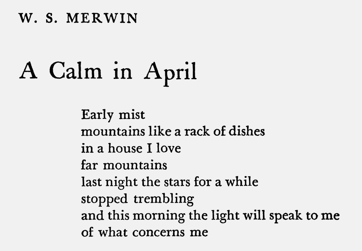 phillipcrymble's tweet image. W.S. Merwin