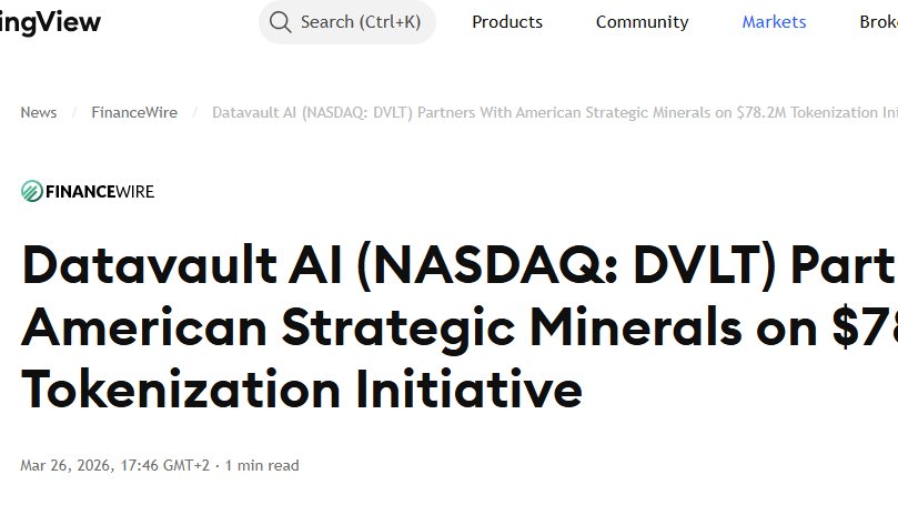 CraigBusse1's tweet photo. THE MONEY IS MOVING TO NEW RAILS
This is the part that gets me bullish fast

By Sept. 2025, blockchain networks by tokenized RWA value already looked serious:
Provenance $12.5B
Ethereum $9.2B
Stellar $2.1B
Polygon $1.8B
Canton Network $4T+ processed

And look who is attached to those rails:
Figure
Apollo
Goldman Sachs
BNP Paribas
DTCC

That is not fringe finance
That is institutional finance already choosing where tokenized assets live

That is why I like $DVLT so much here

Because Datavault AI Inc is not trying to launch some random token and pray
It is trying to build around exchange capability, tokenized asset logic, smart-contract rails, and real-time monetization

That is why the timeline matters:
08/2025 NYIAX $2.5M
01/08/2026 IBM edge tokenization
03/19/2026 NYIAX DA
03/26/2026 ASMI $78.2M
up to $15.6M possible economics

Then I add:
$39.1M FY2025 revenue
+1,362% YoY
$33.8M Q4
$4.2M op profit
$8.1M EBITDA

This is exactly the kind of setup I want when the rails themselves are getting repriced
Do your own due diligence

$UNH $AVGO $AIXI $HUM $BROS