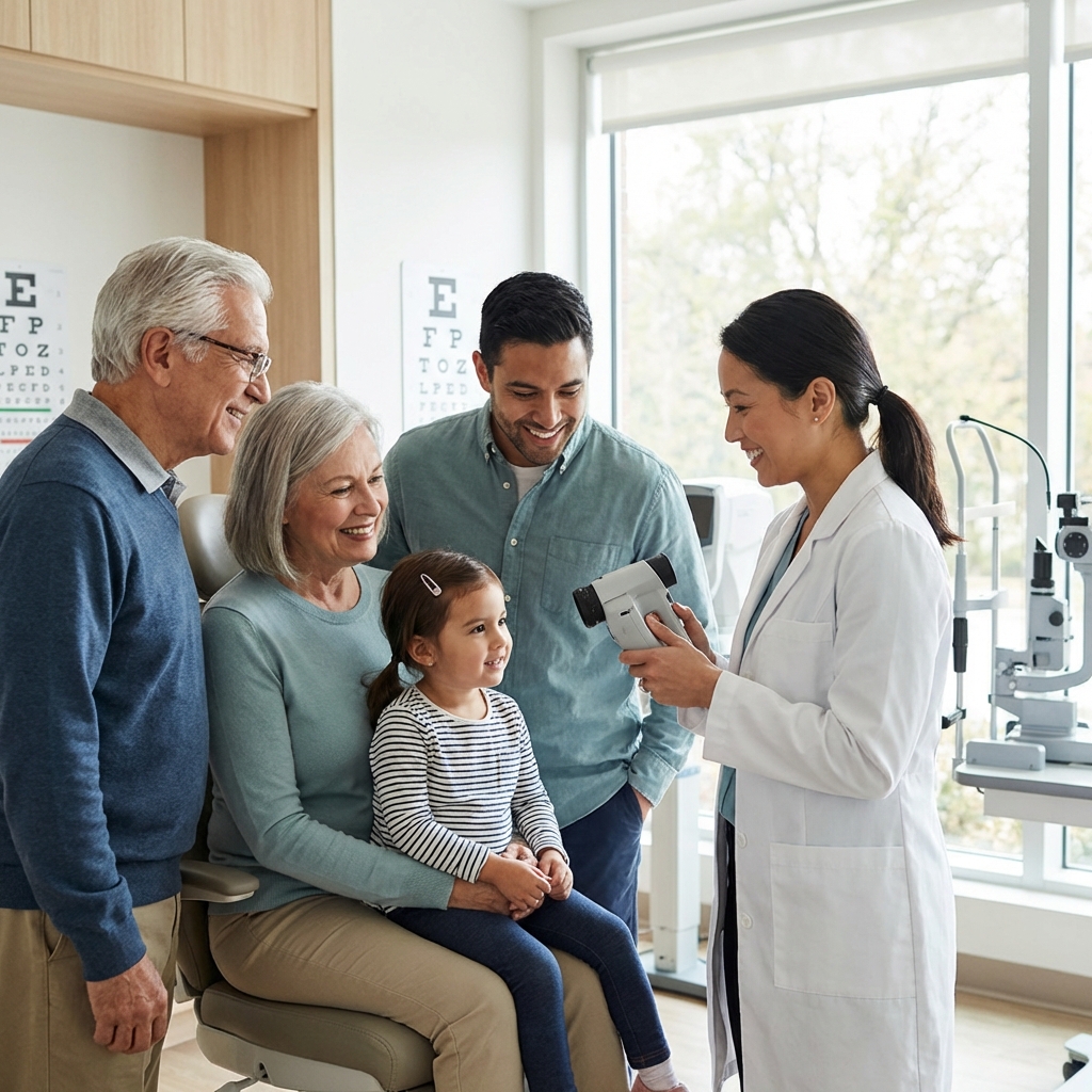 ChanOptometry's tweet image. Your vision changes—so should your eye care. From kids to grandparents, comprehensive eye exams keep every generation seeing clearly. Book your next appointment with Chan Optometry today. chanoptometry.com #EyeExam #FamilyHealth