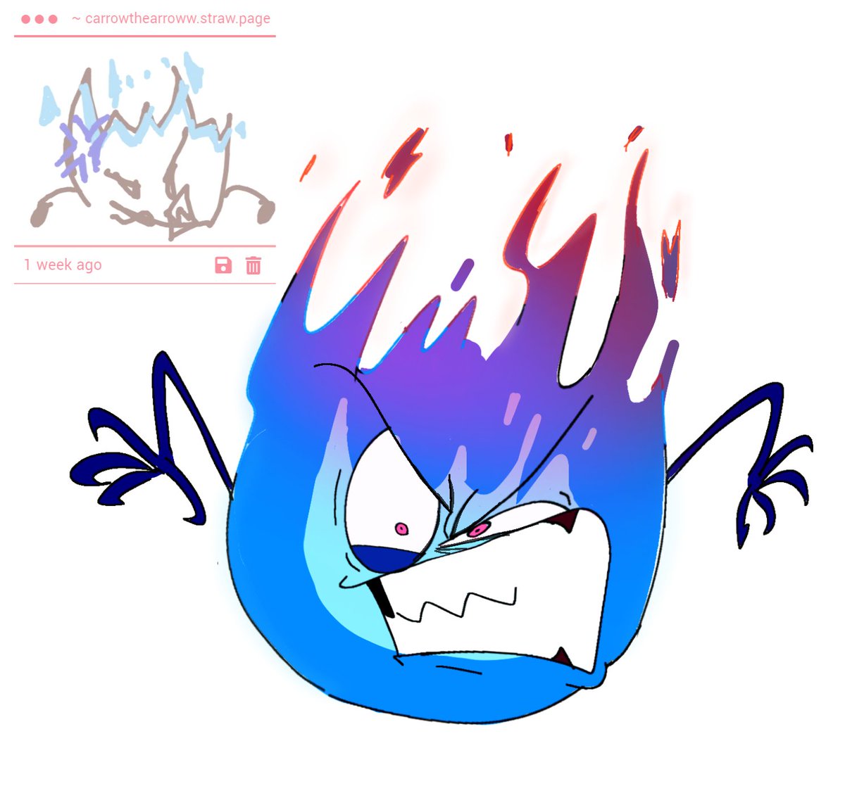carrowthearrow's tweet image. thanks for the cool drawing, I love furious firey so here's a redraw #bfdi #osc #osctwt #firey