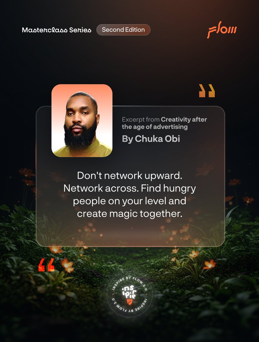 winwithflow's tweet photo. Our second Inspire by Flow session with @chukaobi  left the room with a lot to think about.

He spoke about advertising in every form; creativity, AI, and what it actually takes to stay relevant in this industry.

Listen here: https://t.co/JX0HHCsX30
#InspirebyFlow #WinwithFlow https://t.co/P6nzbMsVEj