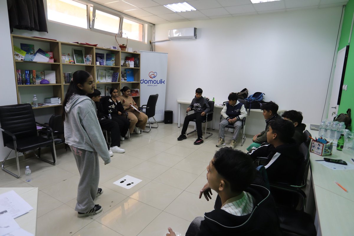 NGODomovik's tweet photo. We continued working with 7th &amp; 8th grade students from the RAE community through workshops on education and future skills 🎓

Students explored career paths, connected their interests with professions, and discussed their expectations about secondary school. https://t.co/V6p30ArBUT