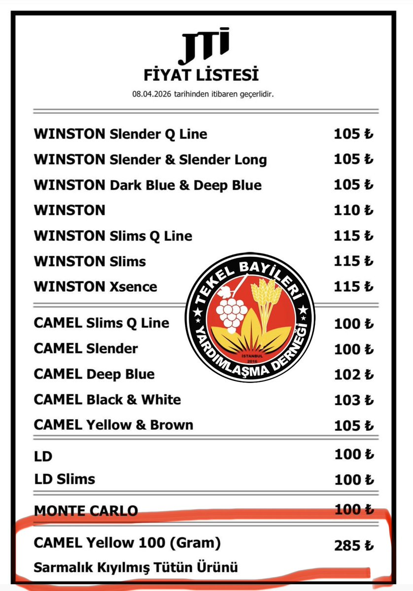 DundarErol_'s tweet image. Camel tütüne zam geldi
