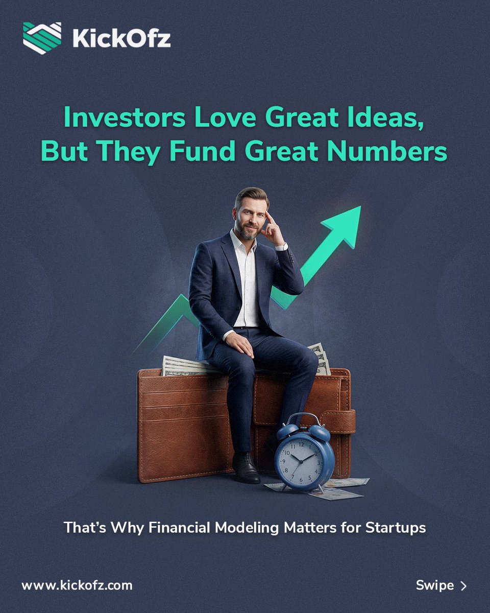 kickofz's tweet photo. Great startup ideas attract attention. 
But investors always ask one question: 
Do the numbers make sense? 

Read more:https://t.co/kJ0raEG7T7

Follow KickOfz for more insights!

https://t.co/HSsWHBwqCF | +91 6238719670 
 
#FinancialModeling https://t.co/J9HVpfksEa