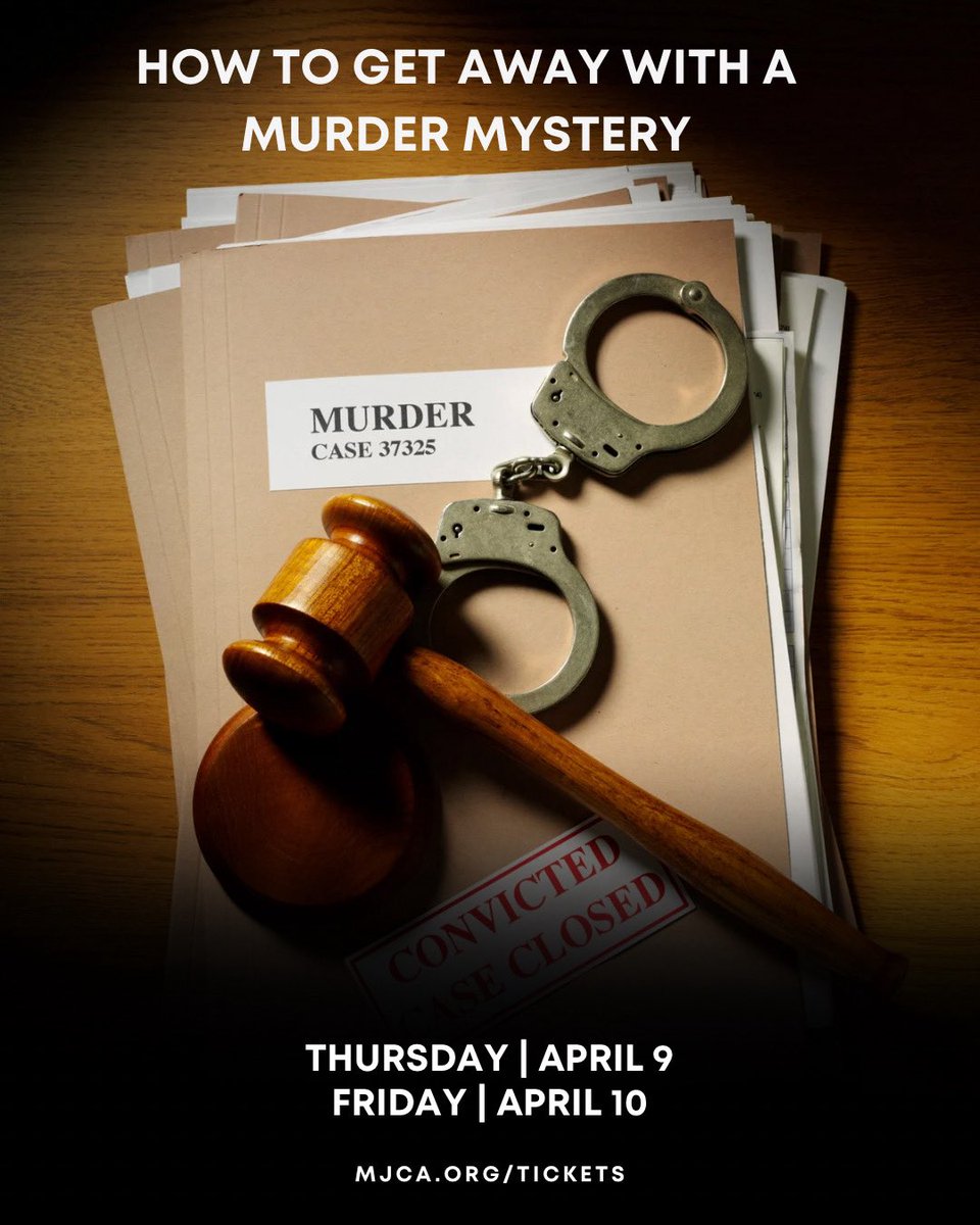 mjcasaints's tweet photo. 🔍 An airtight alibi. British sleuthing. Color-coded characters. And an impossibly complicated Rube Goldberg-style device…

Join us in the gym on April 9 &amp; 10 at 6 PM for How to Get Away with a Murder Mystery! 🕵️‍♂️ Don’t miss it!

🎟 https://t.co/XnSL3d2X9D or on the MJCA app. https://t.co/Lu1bOgoLzp