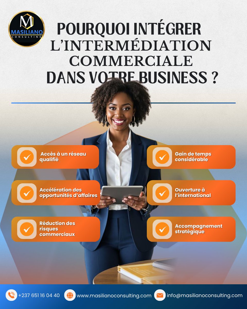 Masilianosarl's tweet image. Ne laissez plus passer les opportunités faute de réseau. Positionnez-vous là où les décisions se prennent.

contactez-nous : wa.me/237651160440
📧 info@masilianoconsulting.com

#Opportunites #NetworkingBusiness #StrategieCommerciale #SuccessBusiness