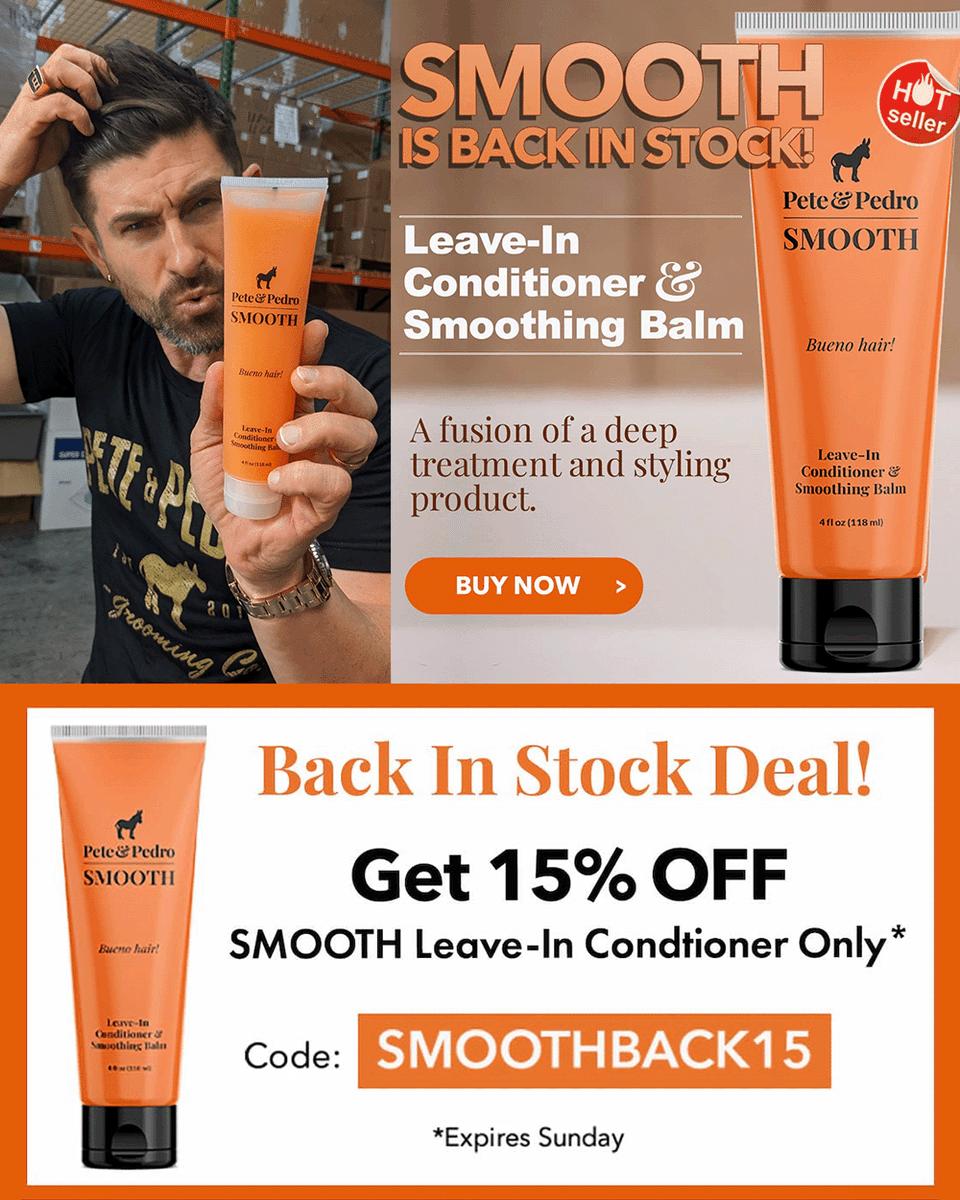 pandpbuenohair's tweet image. BACK IN STOCK BABY!!! 🚨
The Deal: Use Code SMOOTHBACK15 To Score 15% OFF Our Smooth Leave-In Conditioner!
peteandpedro.com/collections/co…
#mensgrooming #menshair #haircare #hairconditioner #healthyhair
