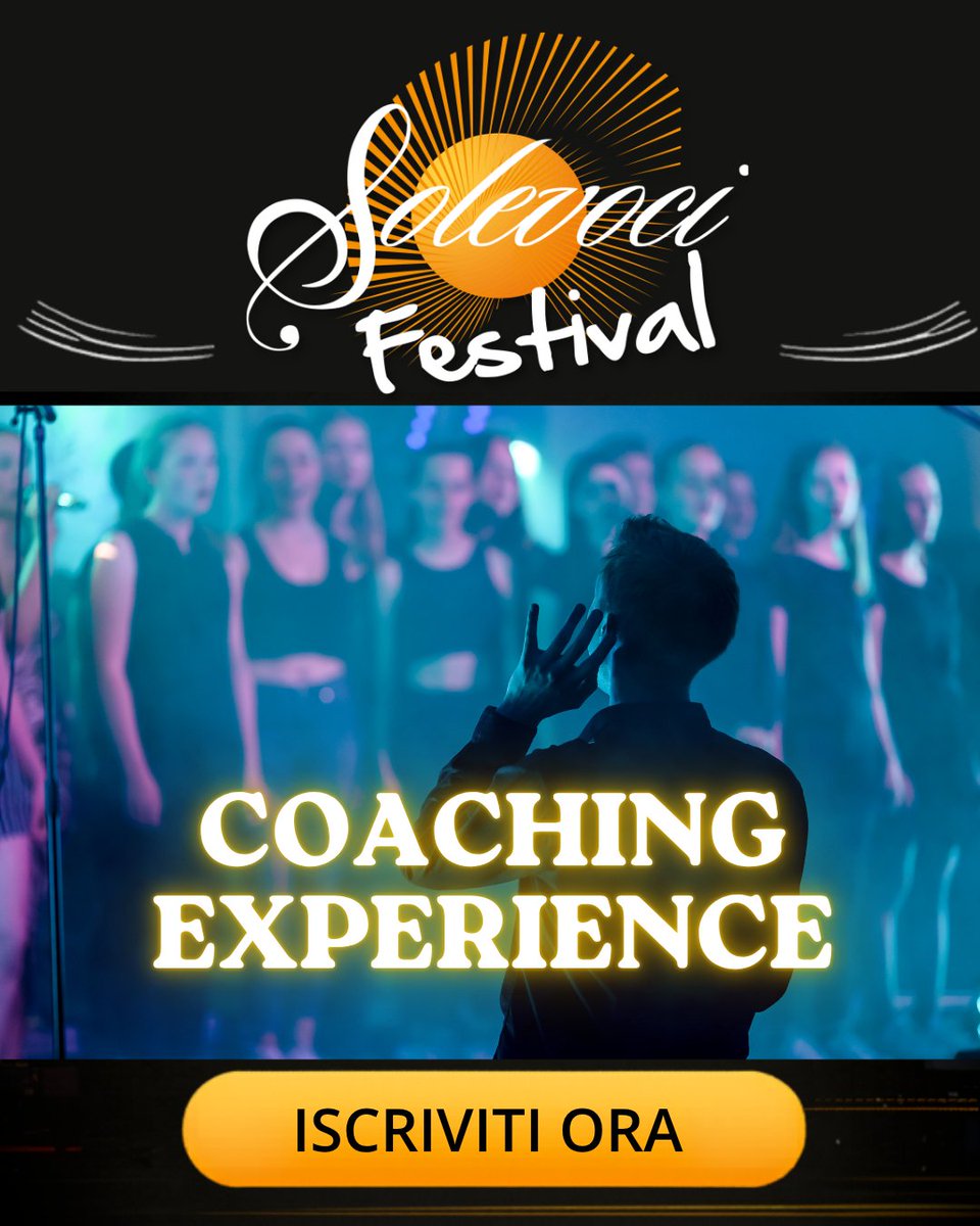 Coaching individuale con i docenti internazionali del Solevoci Festival.

Tecnica · interpretazione · ritmo · arrangiamento · direzione.
Lavori su di te. Sul tuo gruppo. Su un brano reale.

Posti limitati.
📅 1–3 maggio · Varese
🔗 solevoci.it

#SolevociFestival