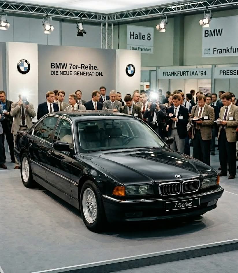 car_tortenet's tweet image. Talán ez volt az utolsó szép hetes, ami abból kiindulva, hogy 1994-et írunk elég nagy szégyen a BMW -nek. 

E38 a Frankfurti Motorshow -n. 

Gyönyörű nagy tepsi.