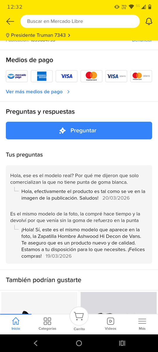 Listentosick's tweet photo. No compren la @Vans Ashwood Hi Decon que está en @Mercadolibre publicidad engañosa, ofrecen un modelo y envían otro, @vans no se hace responsable y uno debe hacerse cargo de la devolución.
Pregunté por el modelo antes de comprarla y me dijeron que si. inhabilitaron las preguntas. https://t.co/7KODeEweca