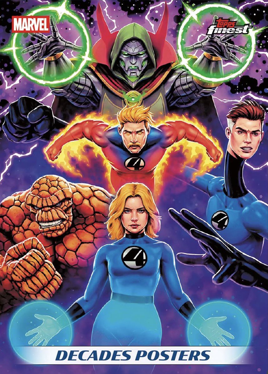 dano_cosmic's tweet image. Shared via Topps Pop - “These are FANTASTIC 🔥Look for
these Decades Posters cards in 2026 Finest Fantastic Four available April 15th 👀”
✨
IG: instagram.com/toppspop
✨
#FantasticFour #Marvel #MarvelComics #MarvelCosmic 

(Cont)