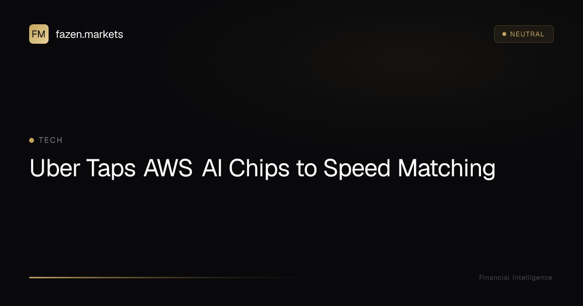 fazenmarkets's tweet photo. Uber Taps AWS AI Chips to Speed Matching: Seeking Alpha (Apr 7, 2026) reports Uber will use AWS Trainium/Inferentia to accelerate matching and model training; move… https://t.co/HpsCFcuM7O 👈 Read full analysis #Uber #AWSTrainium #AIChips #MachineLearning #ModelTraining https://t.co/jxkJkJEddw