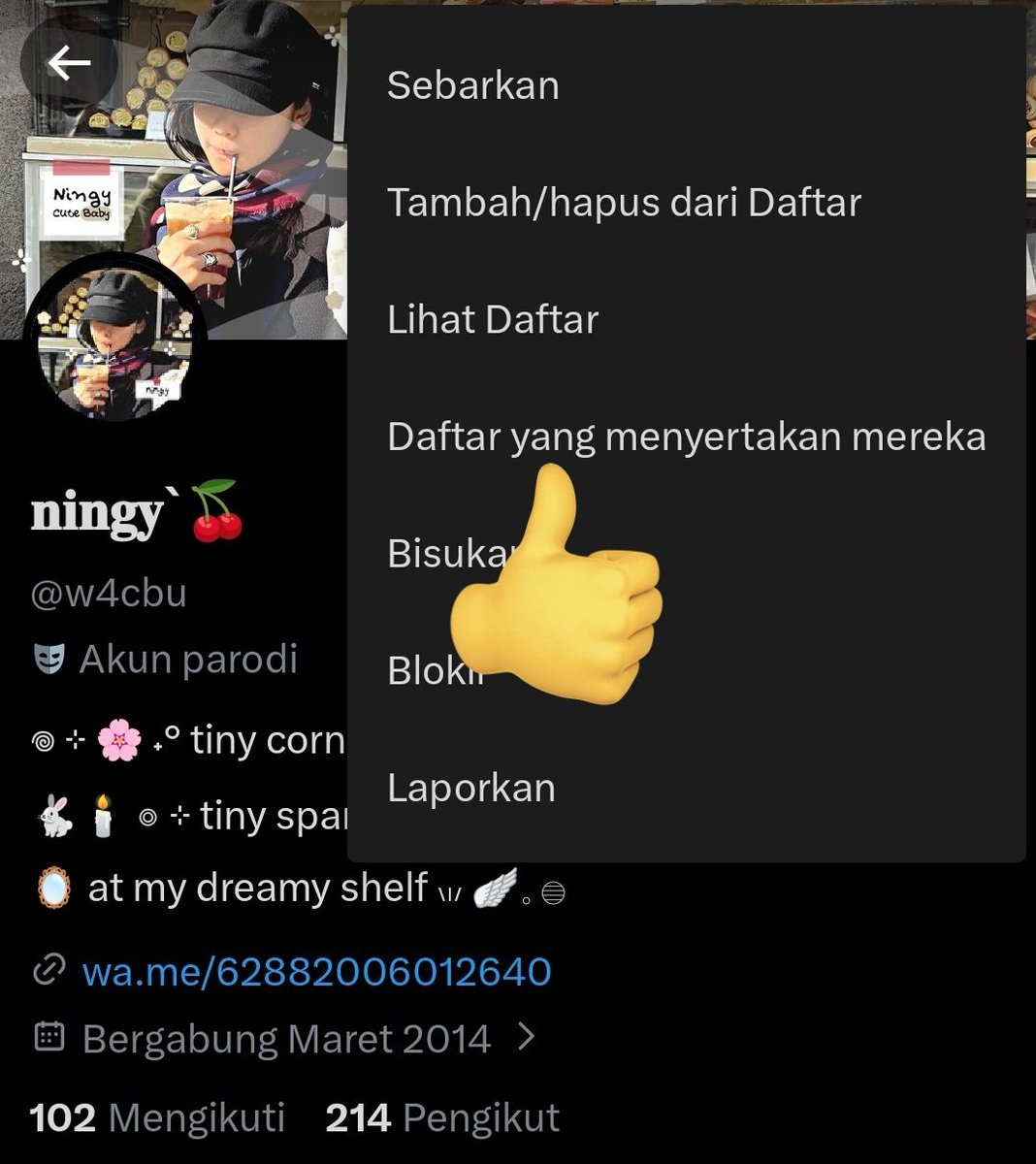 otvsu's tweet photo. @spalhetti 1. Jgn mau payment apapun pake QR gundul gitu
2. Cek titik 3 di profile terus klik bagian ini. 
3. Kalo akun nya ga jelas, mending gausah https://t.co/T77mFJSMMY