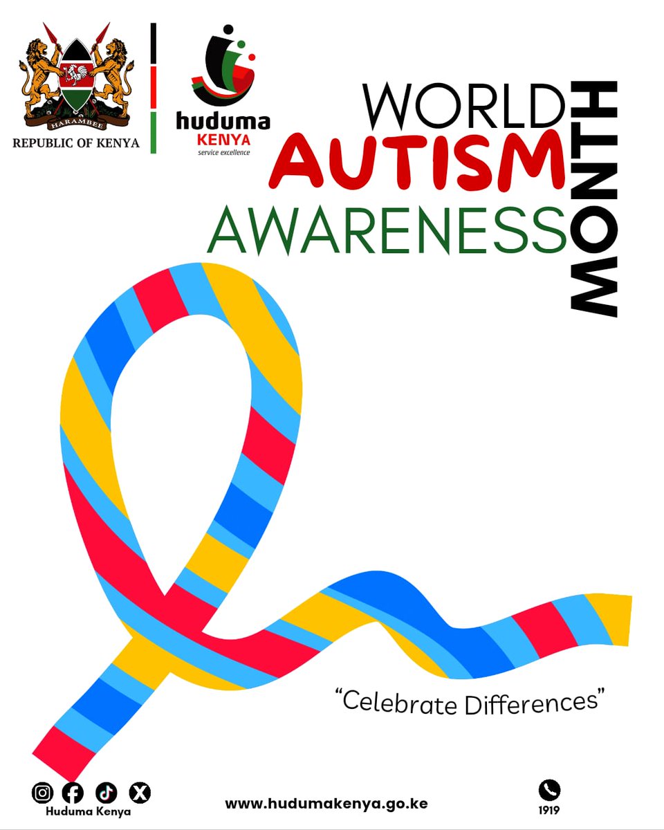 HudumaKenya's tweet image. Today as we mark World Autism Awareness month, we are in for 
Promoting inclusion, and support for individuals on the autism spectrum. #AutismAwareness